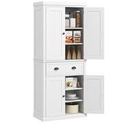 HOMCOM Armoire de Cuisine Buffet Cuisine Style Moderne vaisselier avec placards à Portes, étagères réglables et tiroir, Meuble de Rangement pour Salle à Manger, Salon, 76,2 x 40,2 x 183 cm, Blanc