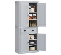 HOMCOM Armoire de Cuisine Buffet Cuisine Style Moderne vaisselier avec placards à Portes, étagères réglables et tiroir, Meuble de Rangement pour Salle à Manger, Salon, 76,2 x 40,2 x 183 cm, Gris