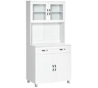 HOMCOM - armoire de cuisine - Panneaux de partiucules classe E1 - 80x48x170cm - Blanc