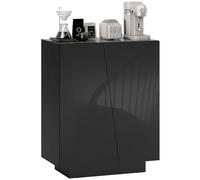 HOMCOM Armoire de Rangement autoportante Brillante avec étagères réglables pour Salon, Chambre à Coucher, Couloir, Noir