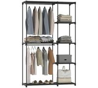 HOMCOM Armoire de Rangement en Tissu, 111 x 43 x 185 cm Noir