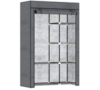 HOMCOM Penderie armoire à vêtements 6 niveaux tissu non-tissé cadre en acier 1 triangle à vêtements 103 x 43 x 162,5 cm noir