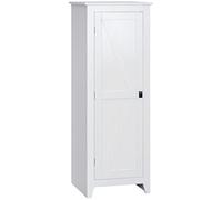 HOMCOM Armoire de Rangement sur Pieds buffet cuisine meuble de rangement pour Salle de bain Gain de Place Style Classique avec 2 étagères réglables- Hauteur 120 cm en Bois Blanc