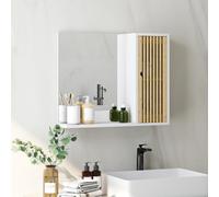 HomCom Armoire de salle de bain avec miroir 60 x 14 x 50 cm Blanc