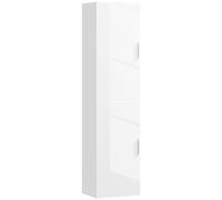 HOMCOM Armoire de salle de bain murale étroite avec étagères réglables et 2 portes Meuble de salle de bain moderne pour petit espace 40 x 30 x 160 cm Blanc brillant