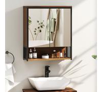 HOMCOM Armoire de salle de bain suspendue, Badschrank en MDF, panneau de particules, Marron