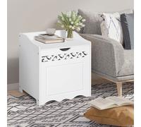 HOMCOM Armoire en Bois MDF pour Salle de Bain, Meuble de Rangement pour Chambre à Coucher, Salon, 55L x 34P x 58H cm, Blanc