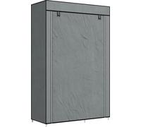 HOMCOM Armoire en tissu, armoire pliante avec tiroirs, penderie avec tringle, fermeture éclair, penderie pour chambre à coucher, tissu non tissé, gris foncé, 102 x 42,5 x 162,5 cm