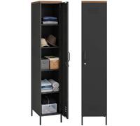HOMCOM Armoire métallique verrouillable 183 cm, Noir