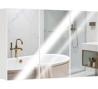 HOMCOM-Armoire-miroir-Panneau de particules, verre-90L x 15,5B x 60H cm-Blanc