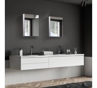 Homcom Armoire miroir rangement toilette salle de bain meuble mural acier inoxydable 55x30x14cm