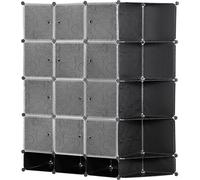 HOMCOM Armoire modulaire en plastique, armoire portable avec 16 cubes et 2 barres, organisateur pour chaussures, vêtements, jouets, pour