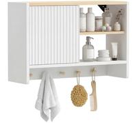 HOMCOM Armoire Murale de Salle de Bain 60 x 20 x 40 cm Blanc et chêne