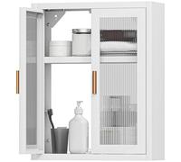 HOMCOM Armoire Murale de Salle de Bain Métale, 40 x 14 x 50 cm, Blanc