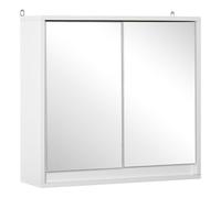 HomCom Armoire murale miroir salle de bain 2 étagères MDF blanc