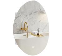 HOMCOM Armoire murale salle de bain avec miroir et éclairage LED, anti-buée, 3 températures de lumière, 50x14x70cm, blanc