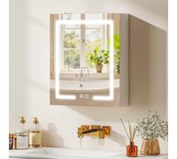 Armoire murale salle de bain - HOMCOM - miroir et éclairage LED, anti-buée - MDF - 50 x 15 x 60 cm - blanc