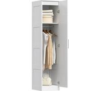 HOMCOM-Armoire-Panneau de particules-40L x 52B x 180H cm-Blanc