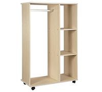 HOMCOM Armoire Penderie Armoire de Rangement Mobile Dressing Chêne Clair