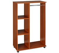 HOMCOM Armoire penderie Armoire de Rangement Mobile Panneaux de Particules Coloris Noyer