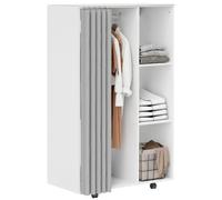 HomCom Penderie roulante avec tringle, 4 roulettes, étagères 80x40x128 cm Blanc