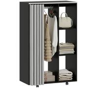 HOMCOM Armoire Penderie Chambre Mobile 4 roulettes 80x40x128cm Noir