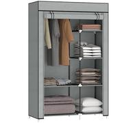 HOMCOM Armoire Penderie en Tissu 103x43x162,5cm Gris Clair