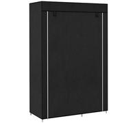 HomCom Armoire penderie Multi-Rangement 103 x 43 x 162,5 cm – Acier et non tissé noir