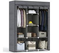 HOMCOM Armoire Penderie en Tissu 125 x 43 x 162,5 cm Gris Foncé