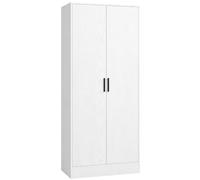 HOMCOM Armoire penderie Fine 37 cm avec Tringle et étagères de Rangement, Meuble de Rangement Moderne pour vêtements, Blanc