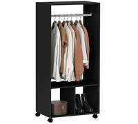 HOMCOM - Armoire penderie mobile - Panneaux de particules - 60x40x128cm - Noir