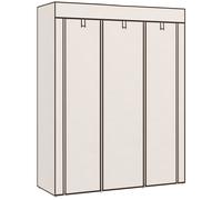 HOMCOM Armoire penderie multi-rangement - 8 étagères, 2 barres - non tissé crème