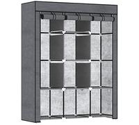 HOMCOM Armoire penderie Multi-Rangement - dim. 125L x 43l x 162,5H cm - Acier Noir Non tissé Gris foncé