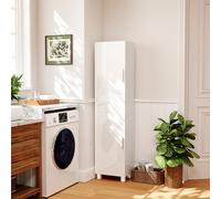 HOMCOM Armoire salle de bain haute meuble de rangement colonne 2 portes et étagères réglables 40 x 30 x 167,5 cm blanc