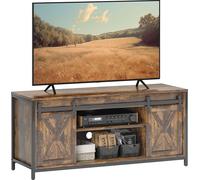 HOMCOM Armoire TV, table TV pour téléviseur jusqu'à 60 pouces, lowboard avec 2 armoires et 2 niveaux d'étagères, armoire TV pour le salon, 120 x 40 x 54 cm brun