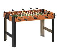 HOMCOM Baby-Foot, Table de babyfoot, avec 2 Tableaux d'affichage, 8 poignées, 2 balles, 22 Joueurs, 118 x 104 x 69 cm, Marron Clair