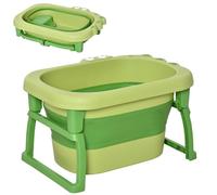HOMCOM Baignoire pliable pour nouveau-nés jusqu'à 6 ans Baignoire portable pour enfants avec pieds antidérapants 105 l Vert