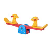 HOMCOM Balançoire à Bascule avec Poignées Antidérapantes pour Enfants Âgés de 1 à 4 Ans, Plastique HDPE Non Toxique, 150x32x60 cm, Multicolore