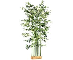 HOMCOM Bambou Artificiel, 180 cm de Plante Artificielle dans Un Pot en pin, Plante d'intérieur, Plantes artificielles pour l'intérieur, l'extérieur, Plantes décoratives, Vert