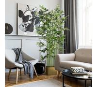 HOMCOM Bambou Artificiel, Plante Artificielle, Plante Décorative, Aspect Réaliste, Facile d'Entretien, pour Usage Domestique, Hauteur de 180 cm, Vert