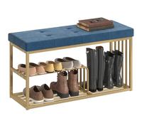 HOMCOM Banc à Chaussures Moderne rembourré pour entrée, Bleu Foncé