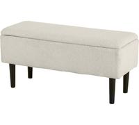 HOMCOM Banc dans un design vintage, banc à chaussures, espace de rangement caché, imitation cachemire, beige + noir