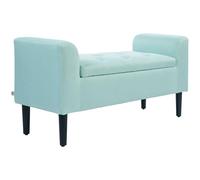 HOMCOM Banc avec Espace de Rangement, Banc rembourré avec Aspect Lin, Pieds en Bois, Banc de lit pouvant Supporter jusqu'à 130 kg, pour Salon Chambre à Coucher Couloir, 116 x 44 x 58 cm Vert