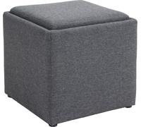 HOMCOM Banc avec espace de rangement, banc rembourré avec couvercle amovible, banc-lit avec aspect lin, pour couloir chambre à coucher salon, 42 x 42 x 41 cm Gris foncé