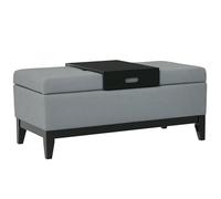 HOMCOM Banc avec espace de rangement - Charge maximale : 120 kg - Avec boîte de rangement - En mousse - Pour salon, chambre à coucher - Gris foncé - 107 x 50 x 44 cm