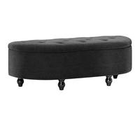 HOMCOM Banc avec Espace de Rangement Coffre avec Couvercle Ouvert, Toucher Velours, Banc rembourré pour Chambre à Coucher, Bois de Caoutchouc Gris foncé 120 x 46 x 42 cm