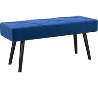 HOMCOM Banc Banc rembourré aspect velours, banc de lit avec motif en X, pieds en acier, banc à chaussures pour chambre à coucher, salon, couloir, 100 x 36 x 45 cm, bleu