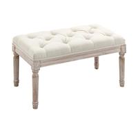 HomCom Banc banquette classique-vintage - rembourré tissu effet lin, grand confort - beige