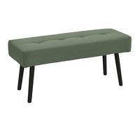 HOMCOM Banc Banquette Moderne Bout de lit rembourré en Velours côtelé et Pieds en Acier Noir, idéal pour entrée, Salon, Chambre, Charge 220 Kg, 100 x 36 x 45 cm, Vert