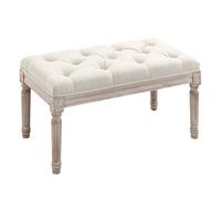 HOMCOM - Banc banquette - Polyester au toucher lin - 80x40x43cm - Beige